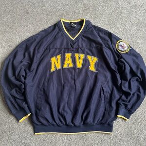 Navy blue windbreaker